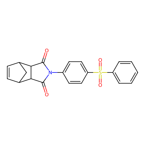 2-[4-(phenylsulfonyl)phenyl]-3a,4,7,7a-tetrahydro-1H-4,7-methanoisoindole-1,3(2H)-dione structure