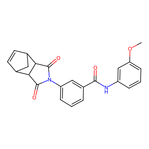 3-(1,3-dioxo-1,3,3a,4,7,7a-hexahydro-2H-4,7-methanoisoindol-2-yl)-N-(3-methoxyphenyl)benzamide structure