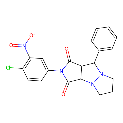 2-(4-chloro-3-nitrophenyl)-9-phenylhexahydro-1H-pyrazolo[1,2-a]pyrrolo[3,4-c]pyrazole-1,3(2H)-dione structure