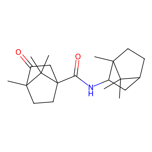 1,7,7-trimethyl-2-oxo-N-(4,7,7-trimethyl-3-bicyclo[2.2.1]heptanyl)bicyclo[2.2.1]heptane-4-carboxamide structure