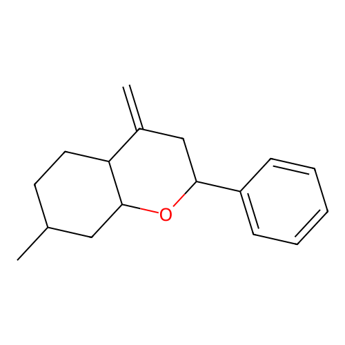 7-methyl-4-methylene-2-phenyloctahydro-2H-chromene structure
