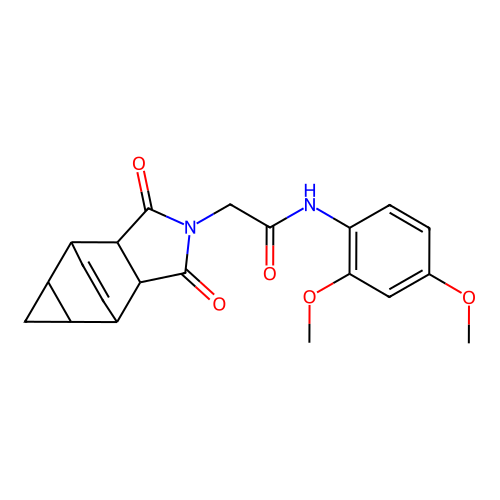 N-(2,4-dimethoxyphenyl)-2-(1,3-dioxooctahydro-4,6-ethenocyclopropa[f]isoindol-2(1H)-yl)acetamide structure