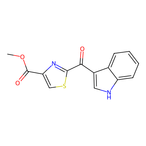 2-(1H-Indol-3-ylcarbonyl)-4-thiazolecarboxylic acid methyl ester structure
