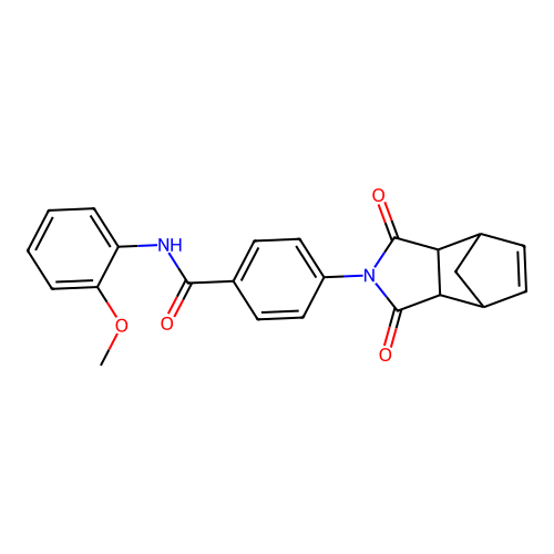 4-(1,3-dioxo-1,3,3a,4,7,7a-hexahydro-2H-4,7-methanoisoindol-2-yl)-N-(2-methoxyphenyl)benzamide structure