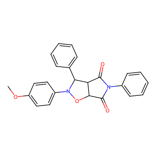 2-(4-methoxyphenyl)-3,5-diphenyldihydro-2H-pyrrolo[3,4-d][1,2]oxazole-4,6(3H,5H)-dione structure