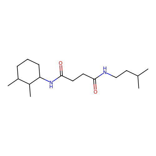 N-(2,3-dimethylcyclohexyl)-N'-(3-methylbutyl)butanediamide structure