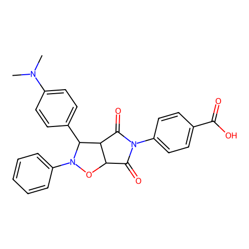 4-(3-(4-(dimethylamino)phenyl)-4,6-dioxo-2-phenyltetrahydro-2H-pyrrolo[3,4-d]isoxazol-5(3H)-yl)benzoic acid structure