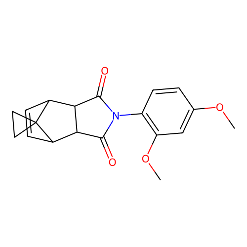 2-(2,4-dimethoxyphenyl)-3a,4,7,7a-tetrahydro-1H-spiro[2-aza-4,7-methanoisoindole-8,1'-cyclopropane]-1,3(2H)-dione structure
