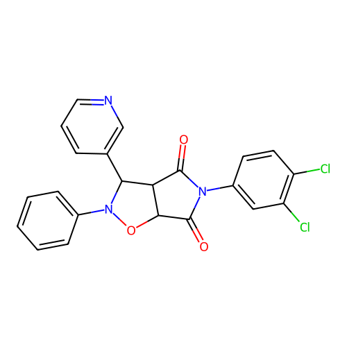 5-(3,4-dichlorophenyl)-2-phenyl-3-(pyridin-3-yl)dihydro-2H-pyrrolo[3,4-d][1,2]oxazole-4,6(3H,5H)-dione structure