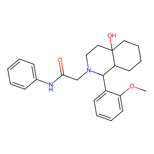 2-(4a-hydroxy-1-(2-methoxyphenyl)octahydroisoquinolin-2(1H)-yl)-N-phenylacetamide structure
