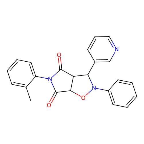 2-phenyl-3-(pyridin-3-yl)-5-(o-tolyl)dihydro-2H-pyrrolo[3,4-d]isoxazole-4,6(5H,6aH)-dione structure