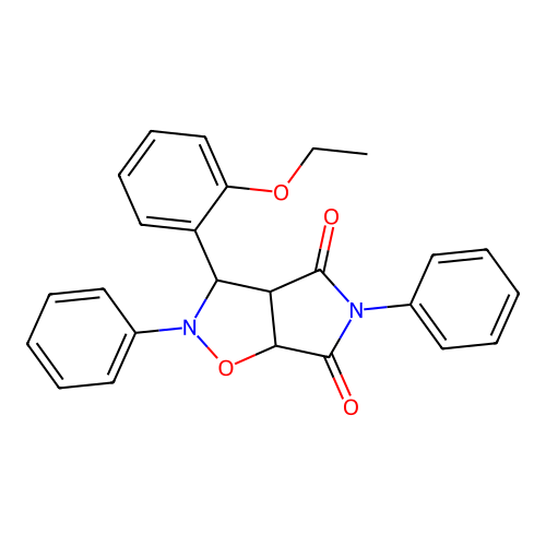 3-(2-ethoxyphenyl)-2,5-diphenyl-3a,6a-dihydro-3H-pyrrolo[3,4-d][1,2]oxazole-4,6-dione structure