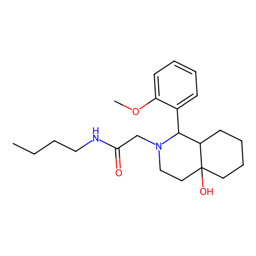 N-butyl-2-(4a-hydroxy-1-(2-methoxyphenyl)octahydroisoquinolin-2(1H)-yl)acetamide structure