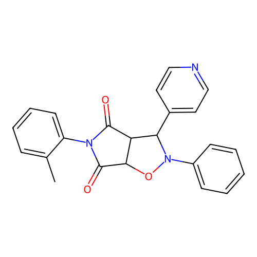 2-phenyl-3-(pyridin-4-yl)-5-(o-tolyl)dihydro-2H-pyrrolo[3,4-d]isoxazole-4,6(5H,6aH)-dione structure