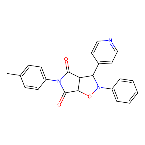 2-phenyl-3-(pyridin-4-yl)-5-(p-tolyl)dihydro-2H-pyrrolo[3,4-d]isoxazole-4,6(5H,6aH)-dione structure