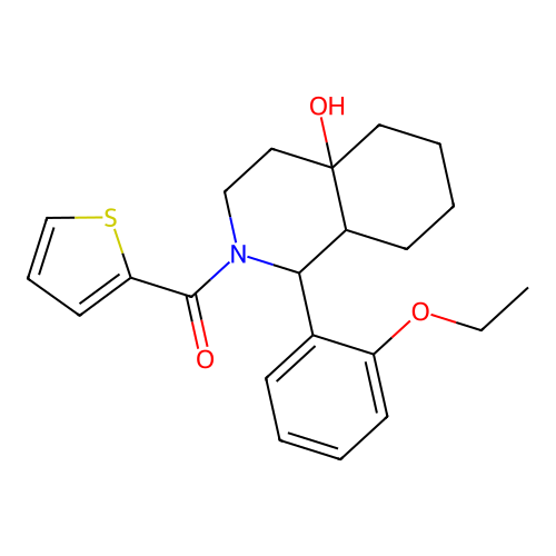 (1-(2-ethoxyphenyl)-4a-hydroxyoctahydroisoquinolin-2(1H)-yl)(thiophen-2-yl)methanone structure