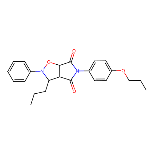 2-Phenyl-5-(4-propoxy-phenyl)-3-propyl-tetrahydro-pyrrolo[3,4-d]isoxazole-4,6-dione structure