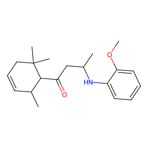 3-((2-Methoxyphenyl)amino)-1-(2,6,6-trimethylcyclohex-3-en-1-yl)butan-1-one structure