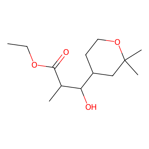 ethyl 3-(2,2-dimethyltetrahydro-2H-pyran-4-yl)-3-hydroxy-2-methylpropanoate structure
