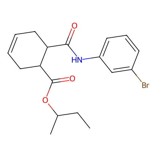 Butan-2-yl 6-[(3-bromophenyl)carbamoyl]cyclohex-3-ene-1-carboxylate structure