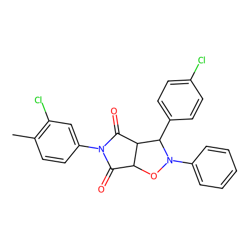 5-(3-chloro-4-methylphenyl)-3-(4-chlorophenyl)-2-phenyldihydro-2H-pyrrolo[3,4-d][1,2]oxazole-4,6(3H,5H)-dione structure