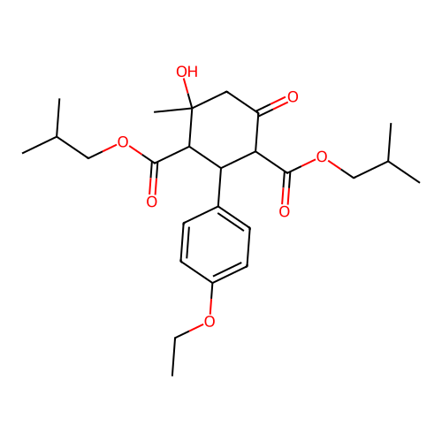 bis(2-methylpropyl) 2-(4-ethoxyphenyl)-4-hydroxy-4-methyl-6-oxocyclohexane-1,3-dicarboxylate structure