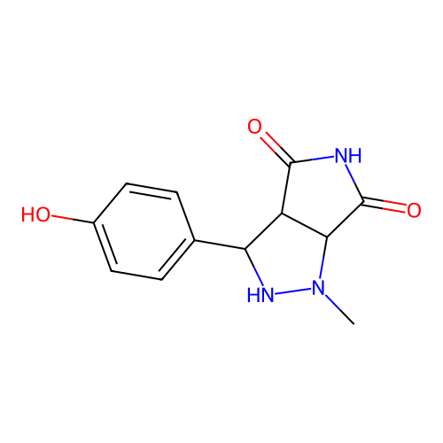 3-(4-hydroxyphenyl)-1-methyltetrahydropyrrolo[3,4-c]pyrazole-4,6(1H,5H)-dione structure