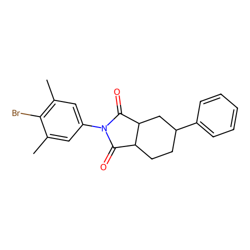 2-(4-bromo-3,5-dimethylphenyl)-5-phenylhexahydro-1H-isoindole-1,3(2H)-dione structure