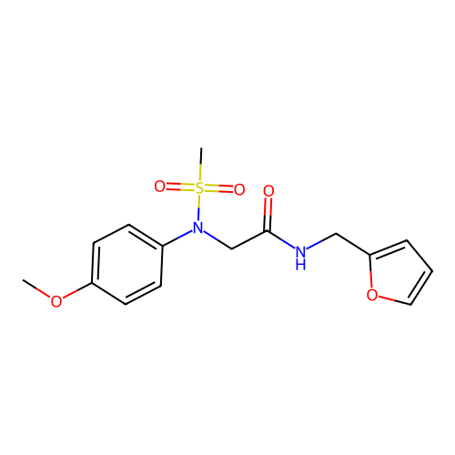 N-Furan-2-ylmethyl-2-[methanesulfonyl-(4-methoxy-phenyl)-amino]-acetamide structure