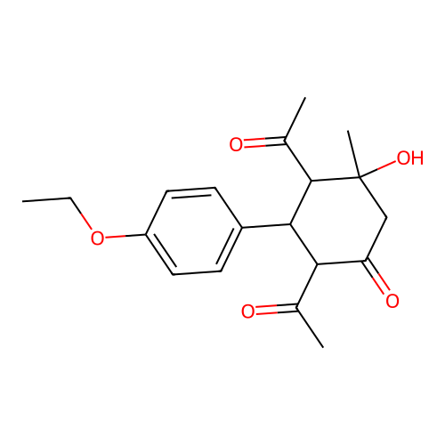 2,4-Diacetyl-3-(4-ethoxyphenyl)-5-hydroxy-5-methylcyclohexanone structure