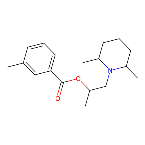 1-(2,6-Dimethylpiperidin-1-yl)propan-2-yl 3-methylbenzoate structure