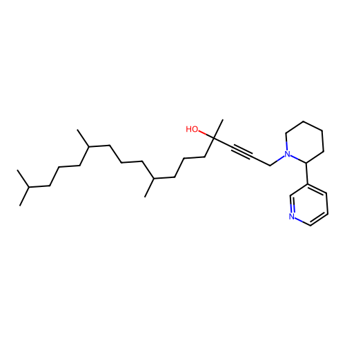 4,8,12,16-Tetramethyl-1-(2-(pyridin-3-yl)piperidin-1-yl)heptadec-2-yn-4-ol structure