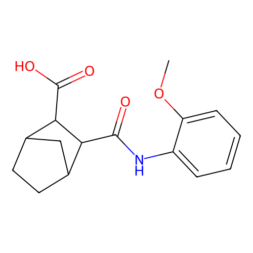 3-((2-Methoxyphenyl)carbamoyl)bicyclo[2.2.1]heptane-2-carboxylic acid structure
