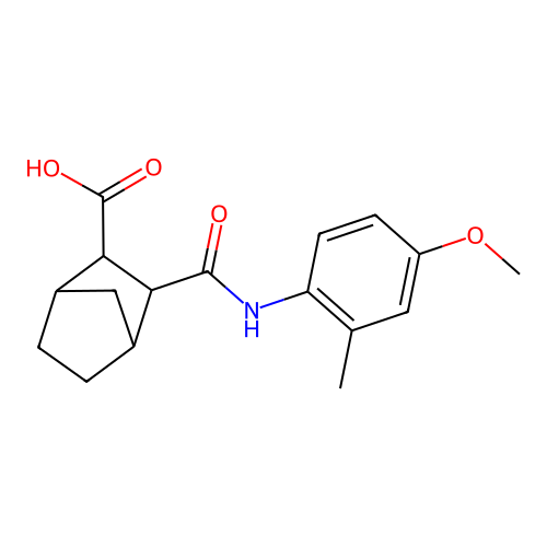 3-[(4-Methoxy-2-methylphenyl)carbamoyl]bicyclo[2.2.1]heptane-2-carboxylic acid structure