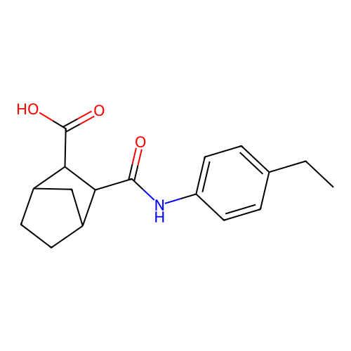3-[(4-Ethylphenyl)carbamoyl]bicyclo[2.2.1]heptane-2-carboxylic acid structure