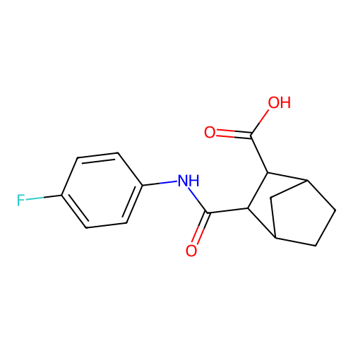 3-[(4-Fluorophenyl)carbamoyl]bicyclo[2.2.1]heptane-2-carboxylic acid structure