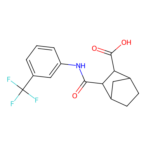 3-{[3-(Trifluoromethyl)phenyl]carbamoyl}bicyclo[2.2.1]heptane-2-carboxylic acid structure