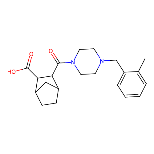 3-{[4-(2-methylbenzyl)piperazin-1-yl]carbonyl}bicyclo[2.2.1]heptane-2-carboxylic acid structure