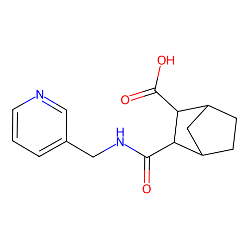 3-[(Pyridin-3-ylmethyl)carbamoyl]bicyclo[2.2.1]heptane-2-carboxylic acid structure