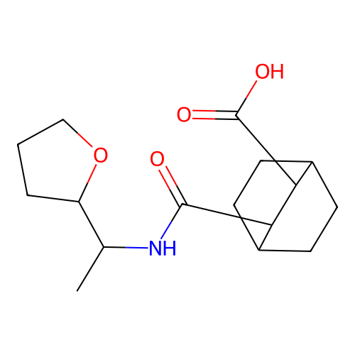 3-[N-(oxolan-2-ylethyl)carbamoyl]bicyclo[2.2.2]octane-2-carboxylic acid structure