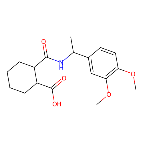 2-{[1-(3,4-Dimethoxyphenyl)ethyl]carbamoyl}cyclohexanecarboxylic acid structure
