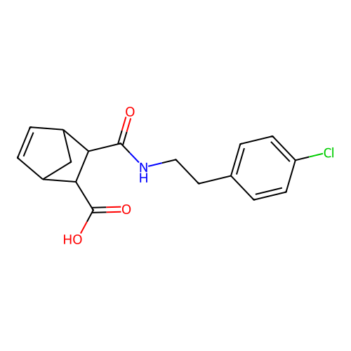 3-{[2-(4-Chlorophenyl)ethyl]carbamoyl}bicyclo[2.2.1]hept-5-ene-2-carboxylic acid structure