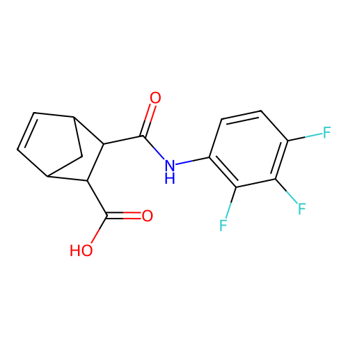 2-[(2,3,4-Trifluorophenyl)carbamoyl]bicyclo[2.2.1]hept-5-ene-3-carboxylic acid structure