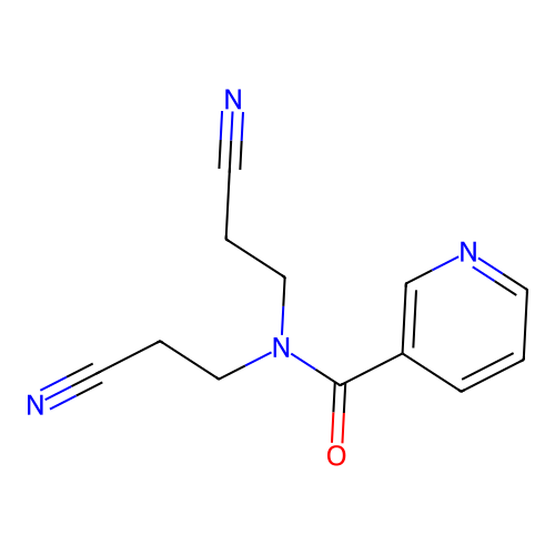 N,N-bis(2-cyanoethyl)nicotinamide structure