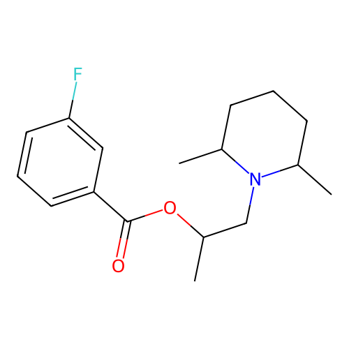 1-(2,6-Dimethylpiperidin-1-yl)propan-2-yl 3-fluorobenzoate structure