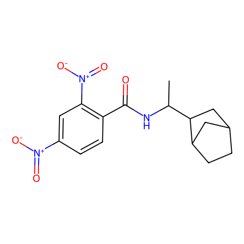 N-(1-bicyclo[2.2.1]hept-2-ylethyl)-2,4-dinitrobenzamide structure
