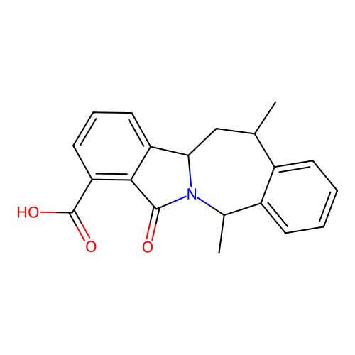5,13-dimethyl-7-oxo-5,11b,12,13-tetrahydroisoindolo[2,1-b][2]benzazepine-8-carboxylic acid structure