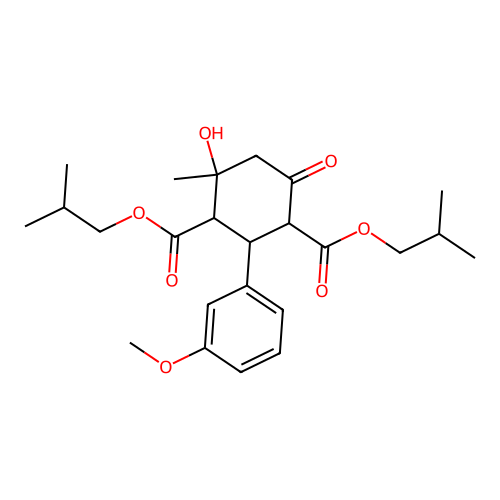 bis(2-methylpropyl) 4-hydroxy-2-(3-methoxyphenyl)-4-methyl-6-oxocyclohexane-1,3-dicarboxylate structure