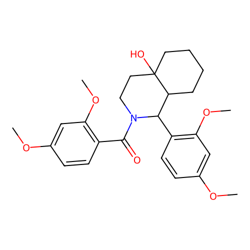 (2,4-dimethoxyphenyl)-[1-(2,4-dimethoxyphenyl)-4a-hydroxy-1,3,4,5,6,7,8,8a-octahydroisoquinolin-2-yl]methanone structure