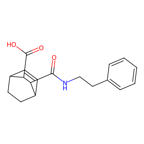 3-[(2-Phenylethyl)carbamoyl]bicyclo[2.2.2]oct-5-ene-2-carboxylic acid structure